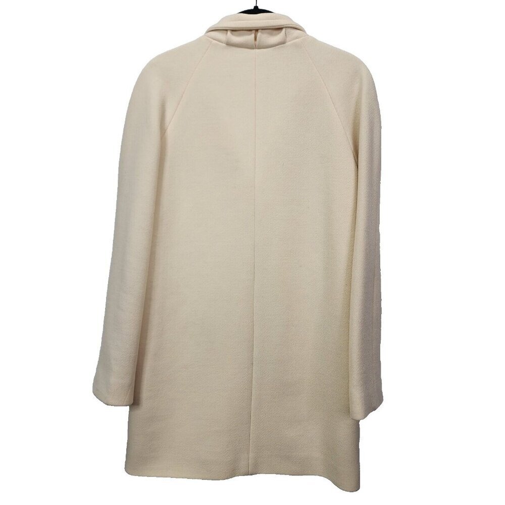 J Crew Women's Ivory Cream Wool Blend Double Breasted Peacoat Long Size 0 - Picture 2 of 14